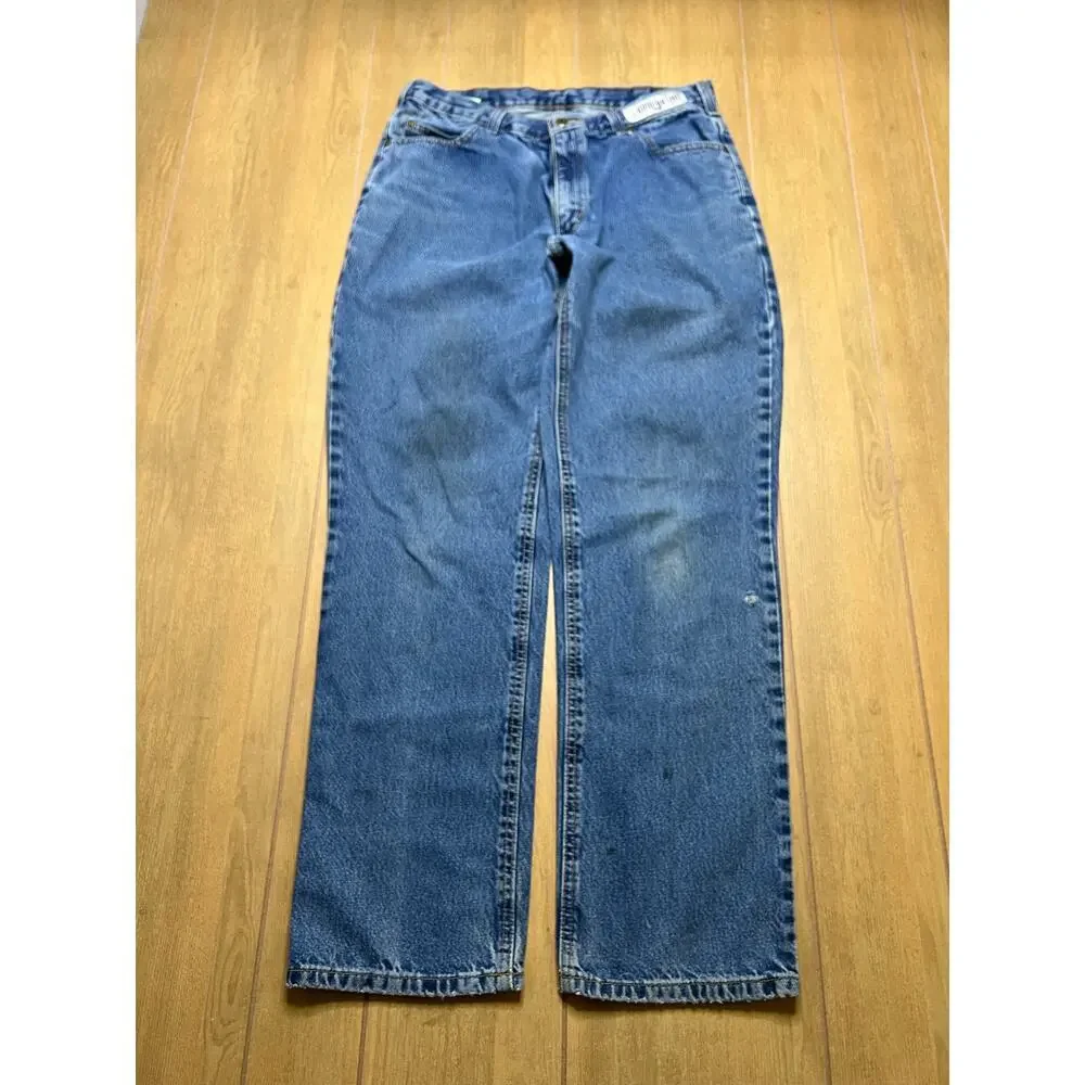 Vintage Carhartt Jeans Mens‎ 34x32 Blue Denim Utility Work Pants relax Distress